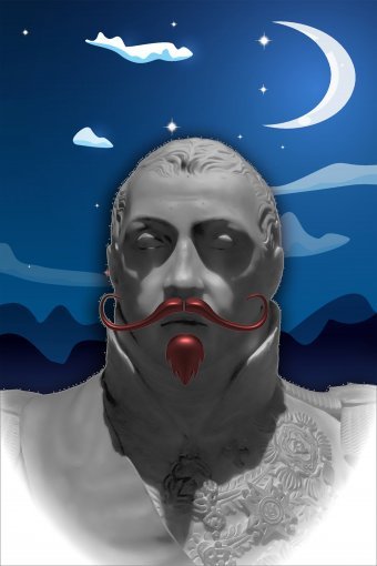 Arte digitale "Maschera della verità", artista digitale Sergio Luiz Cerezer Benetti Sergio alla Jose Art Gallery