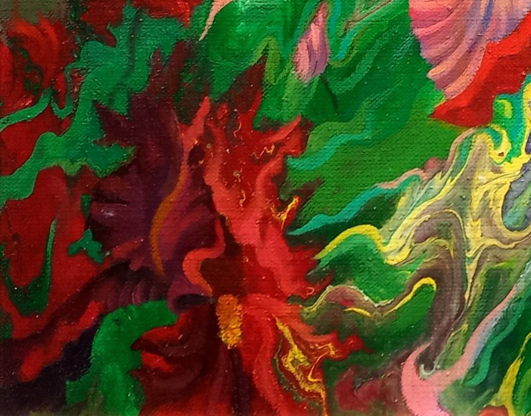 Additional view 2: Expressionism Flower Painting Red irises by painter Lana Korolievskaia oil canvas 