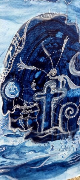 Blue Mystery Painting by pascal Manitoba - Jose Art Gallery