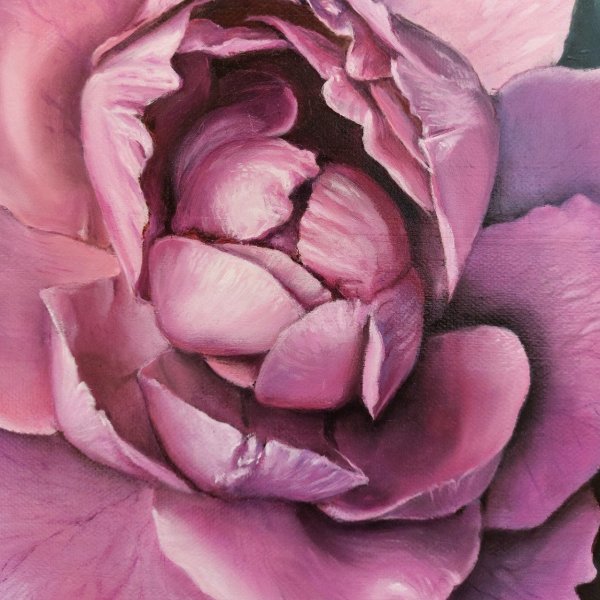 Additional view 1: Figurative Still-Life Painting The Last Rose by painter Emanuela De Petrillo oil canvas 