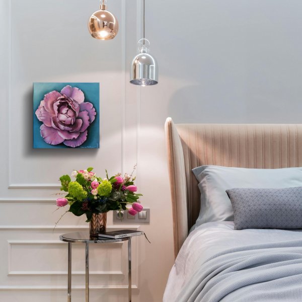 Additional view 4: Figurative Still-Life Painting The Last Rose by painter Emanuela De Petrillo oil canvas 