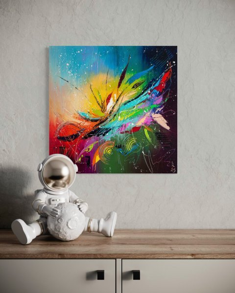 Additional view 2: Abstract Interior Painting Energy of Creation by painter Liubov Kuptsova oil canvas 