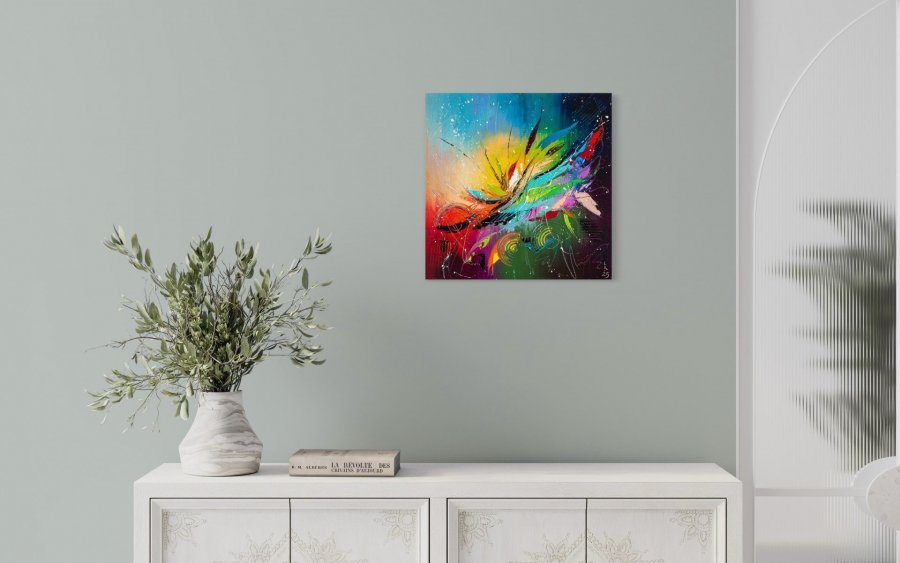 Additional view 3: Abstract Interior Painting Energy of Creation by painter Liubov Kuptsova oil canvas 