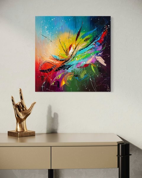 Additional view 4: Abstract Interior Painting Energy of Creation by painter Liubov Kuptsova oil canvas 