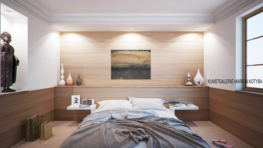 Additional view 2: Abstract Interior Painting Autunno XII by painter Marion Kotyba mixed method canvas 