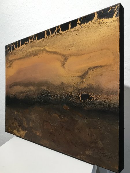 Additional view 5: Abstract Interior Painting Autunno XII by painter Marion Kotyba mixed method canvas 