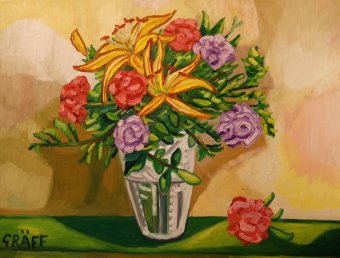 Painting "Opulent harbinger of spring" by painter Graeff Matthias Laurenz oil canvas at Jose Art Gallery
