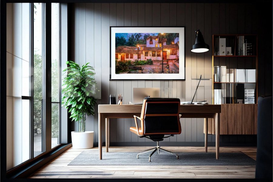 Dodatkowy obraz 1: Kolorowy Fotoimpresjonizm Fotografia "Miasteczko nocą", fotograf Orlando Sanchez Cabrera 