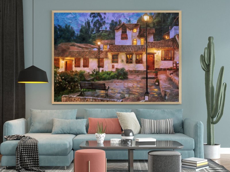 Dodatkowy obraz 3: Kolorowy Fotoimpresjonizm Fotografia "Miasteczko nocą", fotograf Orlando Sanchez Cabrera 