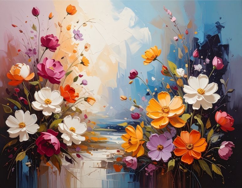 Flowers 2 Painting by maxut - Jose Art Gallery