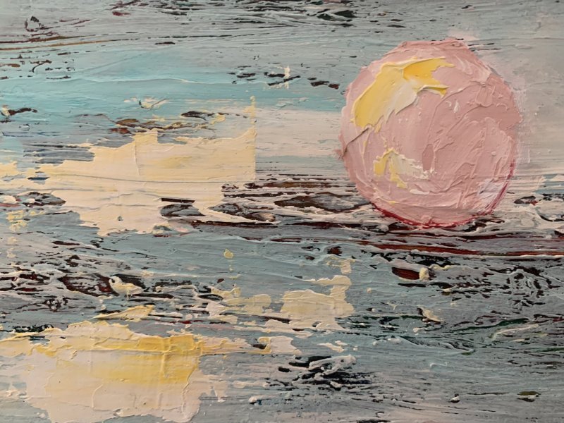 Additional view 7: Expressionism Marine Art Painting Serenity by the Sea by painter Dora Kalinova oil canvas 