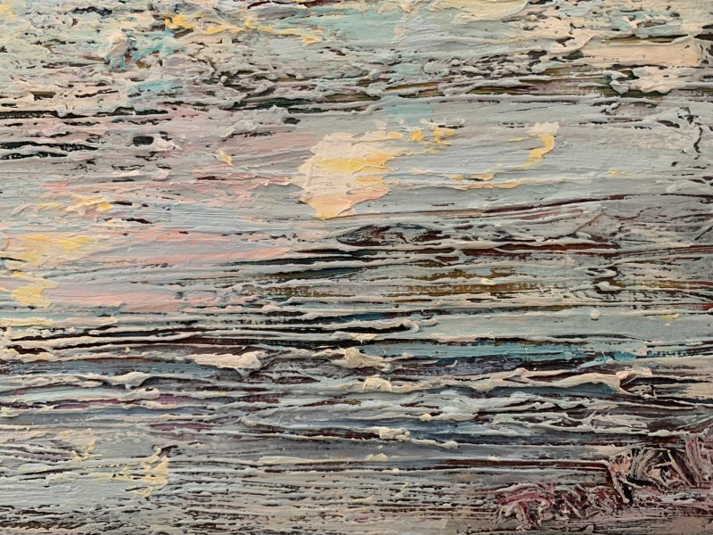 Additional view 10: Expressionism Marine Art Painting Serenity by the Sea by painter Dora Kalinova oil canvas 