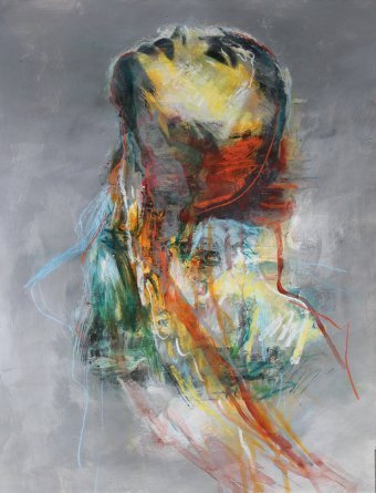 Pintura "En lo alto, pero en color", pintor Lochter Andreas técnica mixta cartulina en Jose Art Gallery