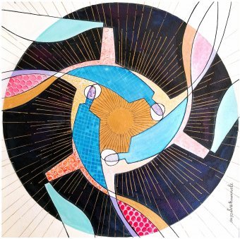 Painting "GENERATIONS" by painter Emanuele Bevilacqua drawing ink paper at Jose Art Gallery