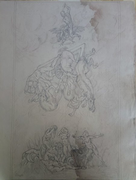 The Fall of Phaeton Ancient Sketch Painting by roberto ferrando