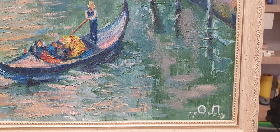 Additional view 2: Realism Marine Art Painting The Path of Light Through the Venetian Canals by painter Oksana Potomkina oil canvas 