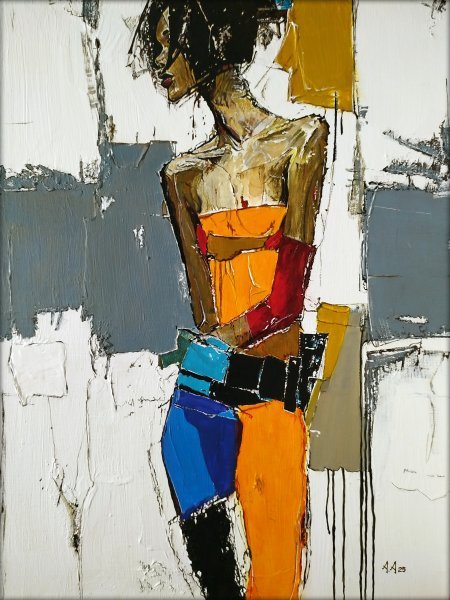 Expressionism Interior Painting Resonance by painter Alexander Aksyonov acrylic canvas 