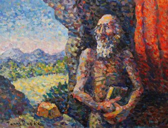Живопись "Отшельник", живописец Taras Dudka масло холст в Jose Art Gallery