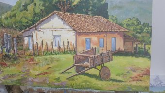 Painting "Site in the interior of Pernambuco" by painter Márcio Passos ink canvas at Jose Art Gallery