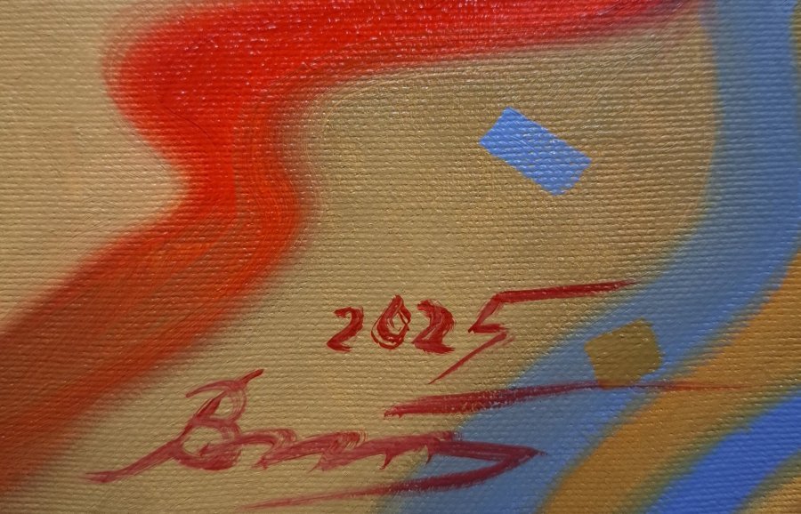 Additional view 3: Surrealism Animal Painting Red Cardinal by painter Serhii Voichenko oil canvas 