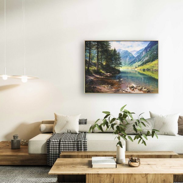 Immagine aggiuntiva 2: Fotorealismo Paesaggio Pittura "Specchio di montagna", pittore Viktar Yushkevich Yuvart acrilico tela 