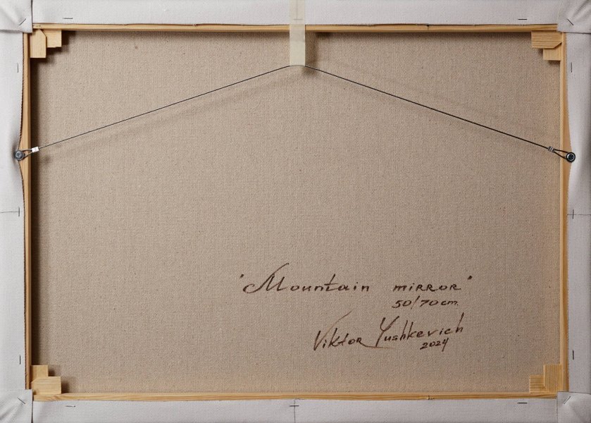 Immagine aggiuntiva 5: Fotorealismo Paesaggio Pittura "Specchio di montagna", pittore Viktar Yushkevich Yuvart acrilico tela 