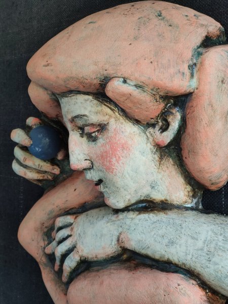 Additional view 2: Realism Symbolic Sculpture Blueberry by sculptor Nadiia Otriazha & Fedir Bushmanov Ceramics 