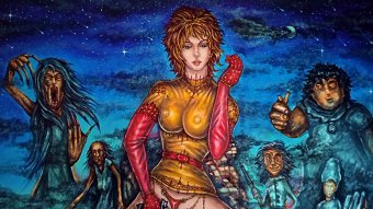 Painting "NIGHTMARES IN A STARRY NIGHT" by painter ANGEL PIANGELO acrylic cardboard at Jose Art Gallery