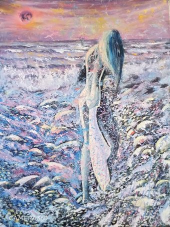 Живопис "Інші світи далеко від нас: хвилі та світло", живописець Gena Keusch масло холст в Jose Art Gallery