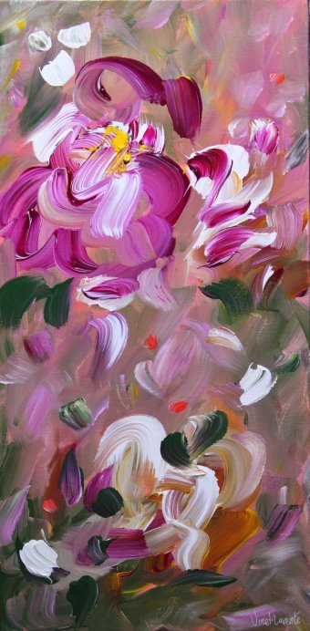 Живопись "Цветочная Женщина", живописец Vinet-Larente акрил холст в Jose Art Gallery