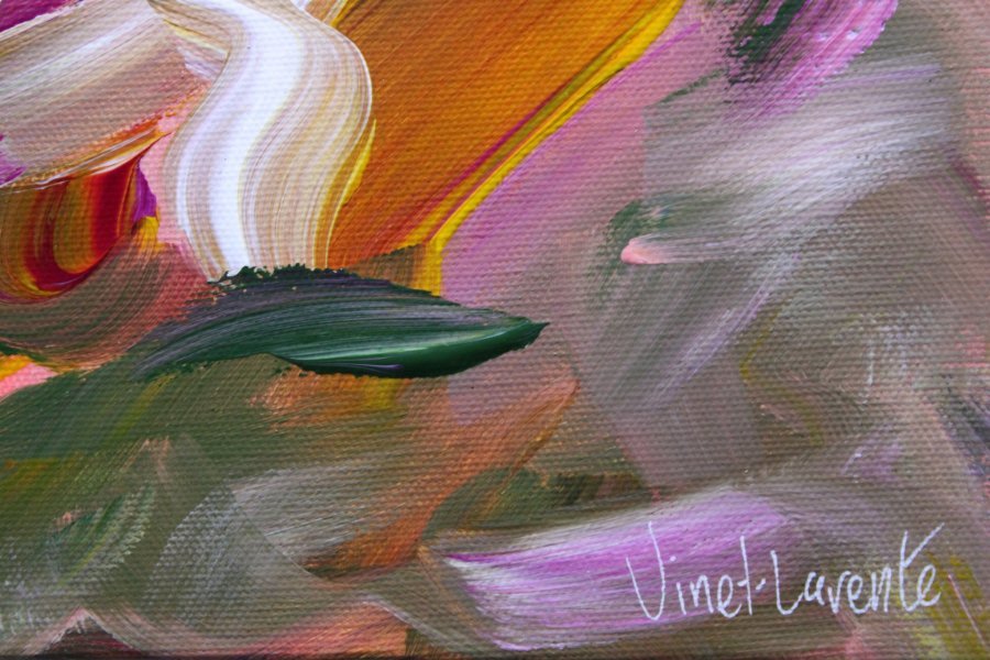 Additional view 2: Abstract Interior Painting Flower Woman by painter Vinet-Larente acrylic canvas 