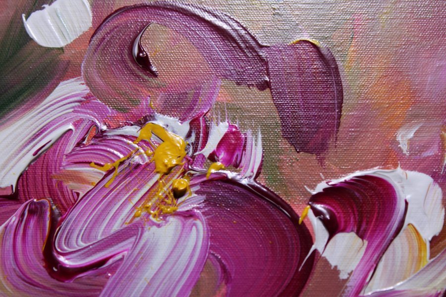 Additional view 3: Abstract Interior Painting Flower Woman by painter Vinet-Larente acrylic canvas 