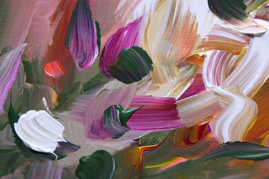 Additional view 4: Abstract Interior Painting Flower Woman by painter Vinet-Larente acrylic canvas 