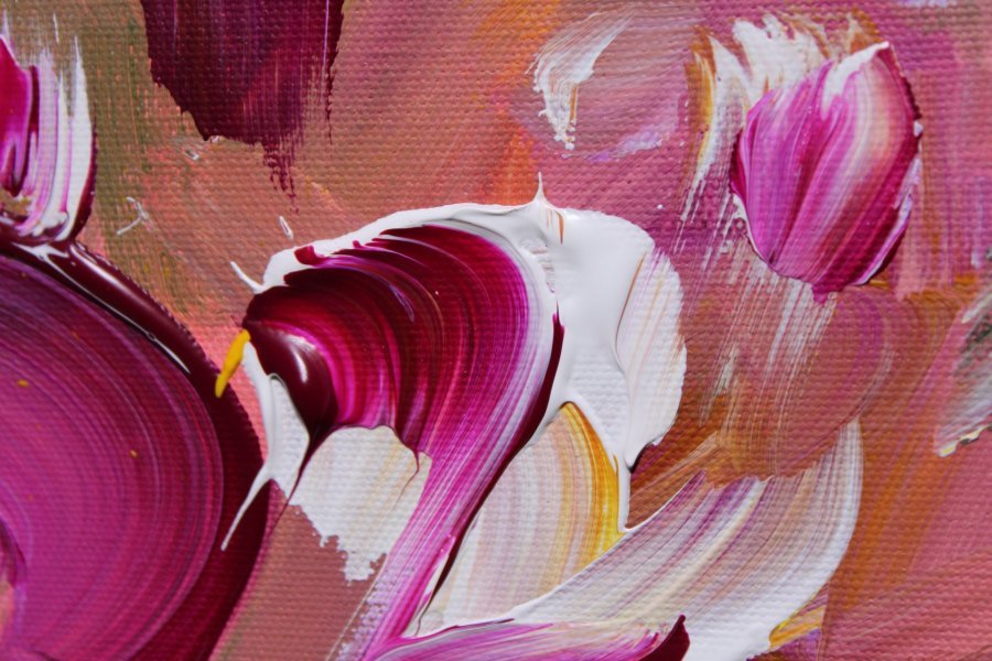 Additional view 5: Abstract Interior Painting Flower Woman by painter Vinet-Larente acrylic canvas 