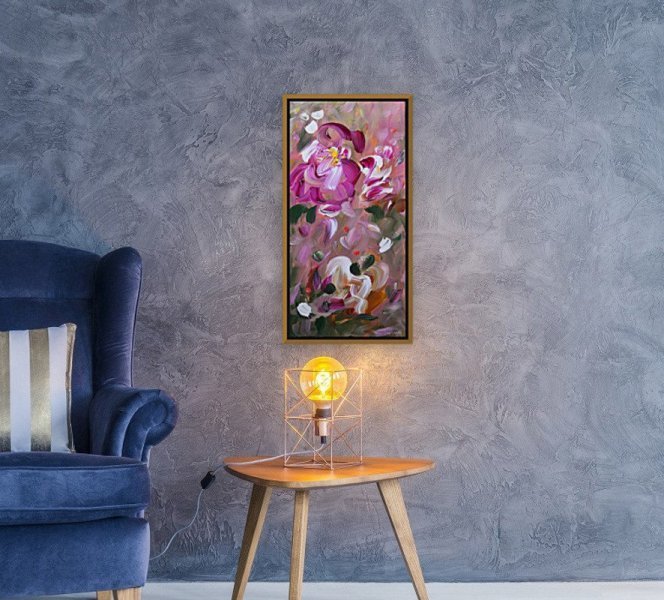 Additional view 6: Abstract Interior Painting Flower Woman by painter Vinet-Larente acrylic canvas 