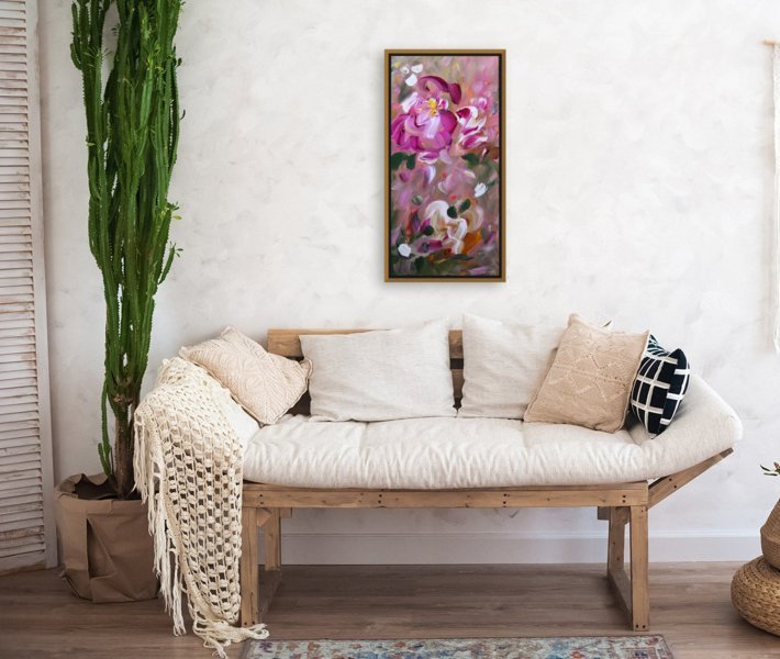 Additional view 7: Abstract Interior Painting Flower Woman by painter Vinet-Larente acrylic canvas 