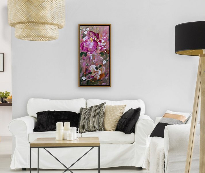 Additional view 8: Abstract Interior Painting Flower Woman by painter Vinet-Larente acrylic canvas 