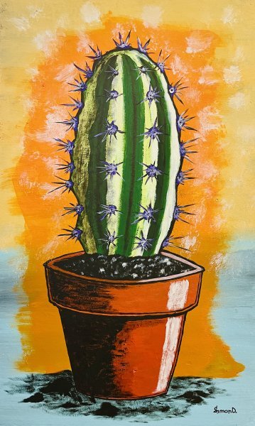 Cactus Painting by SimonD. - Jose Art Gallery