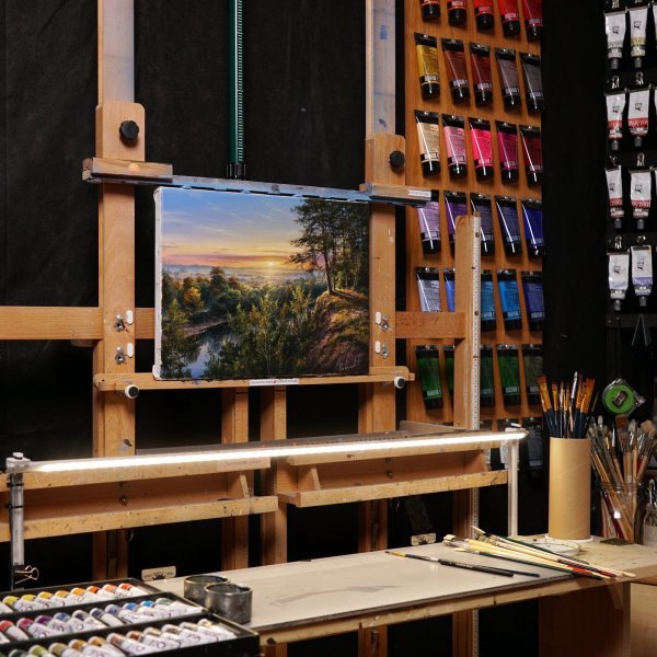 Immagine aggiuntiva 3: Fotorealismo Paesaggio Pittura "Incontro con l'alba", pittore Viktar Yushkevich Yuvart acrilico tela 