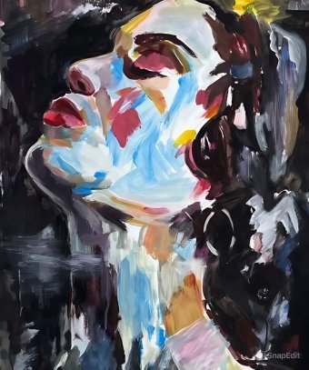 Pintura "Respiración de silencio", pintor Sandlberry acrílico papel en Jose Art Gallery