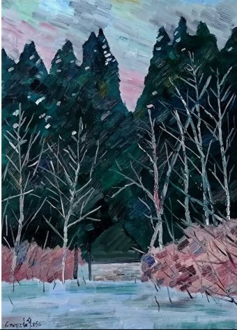 In front of the forest