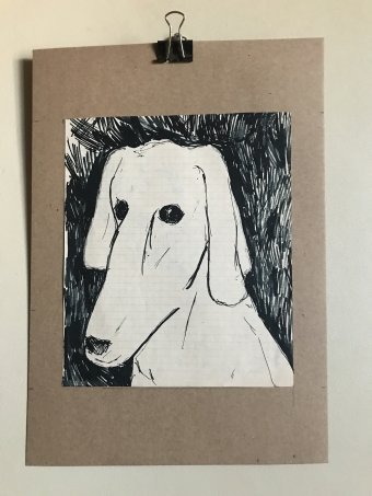 Gráfico "Serenidad esperando", ilustrador Taras Leskiv tinta papel en Jose Art Gallery