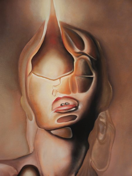 Additional view 1: Modern Portrait Painting CANDEDON by painter Stefano Mazzolini oil canvas 