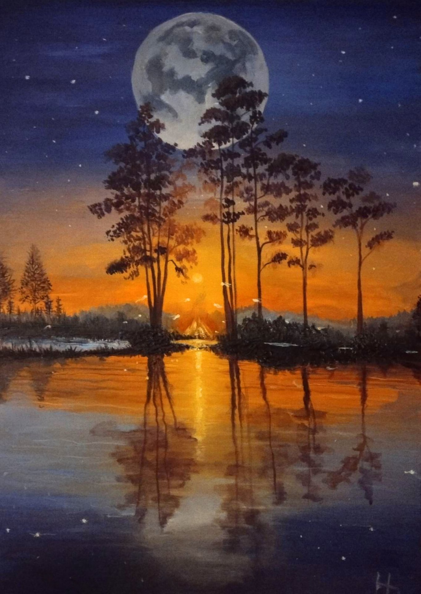 Pintura «Noite de Veles: Segredos da Floresta de Outono», Natali Shevale, image size:1362x1920