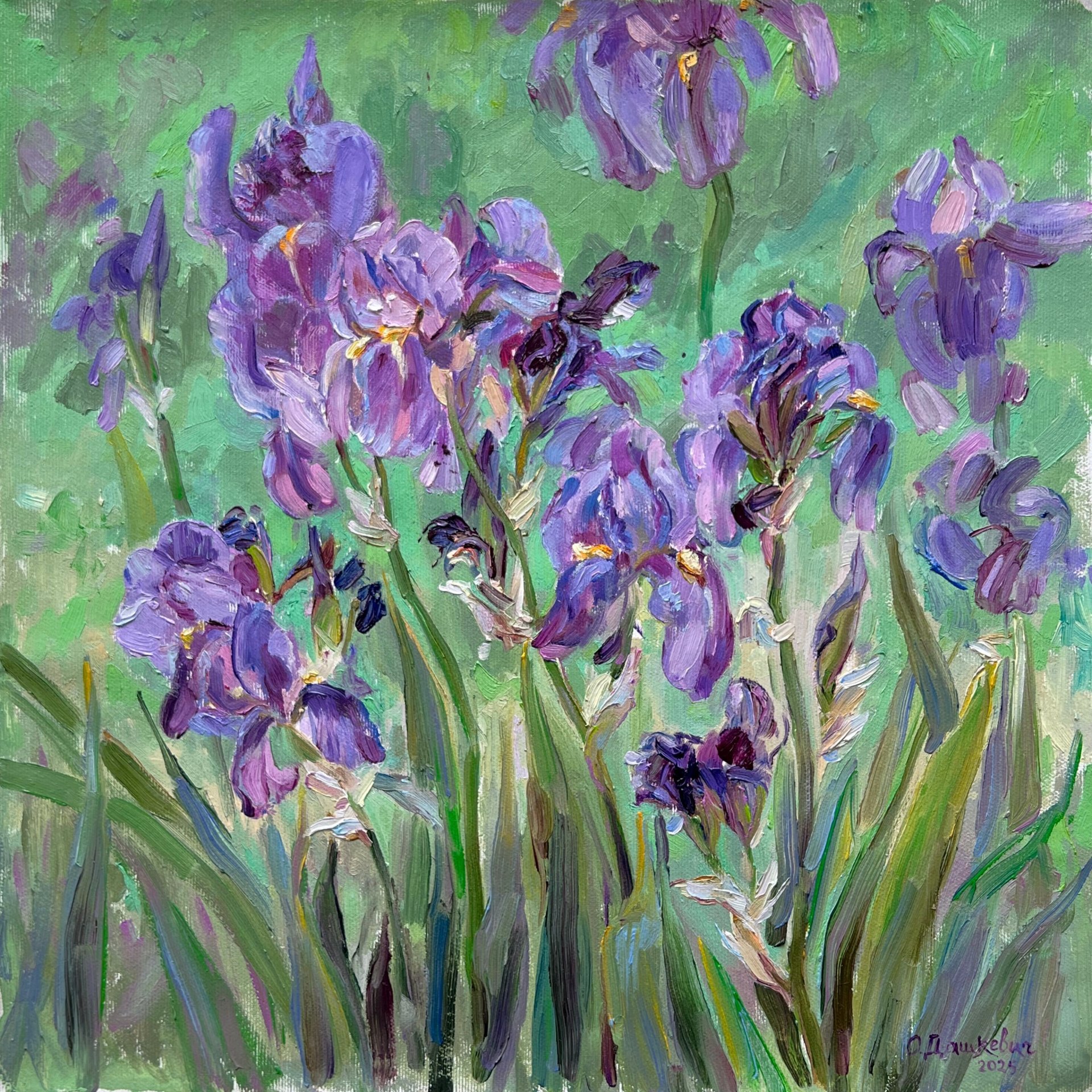 Irises Painting by Olga Dashkevich - Jose Art Gallery