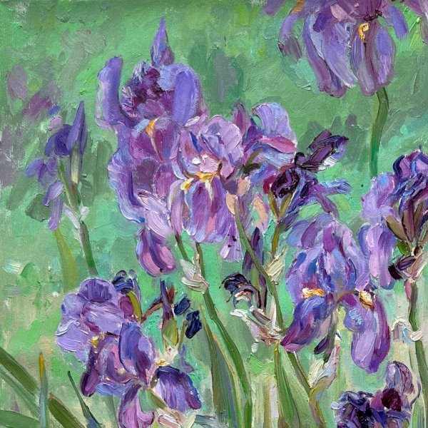 Irises Painting by Olga Dashkevich - Jose Art Gallery