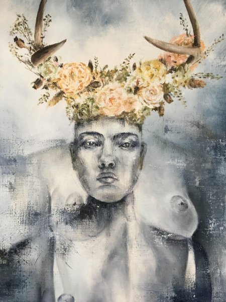 Sacred Deer Painting by Illya Albigo - Jose Art Gallery