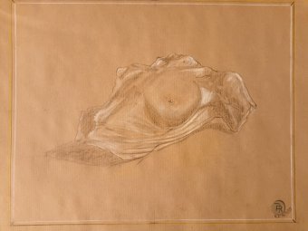 Graphik "Magnetische Bronzebüste einer Frau", illustrator roberto ferrando Bleistift Papier in der Jose Art Gallery