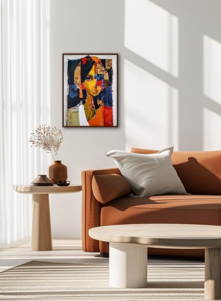 Additional view 1: Expressionism Portrait Painting Holy Face of Genesis by painter Alexander Aksyonov acrylic canvas 