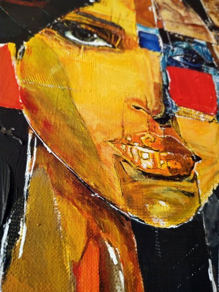 Additional view 2: Expressionism Portrait Painting Holy Face of Genesis by painter Alexander Aksyonov acrylic canvas 